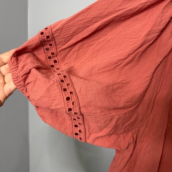 OLD NAVY lace trimmed elbow length poet top size 2X - Picture 3 of 7